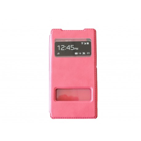 Pochette pour Sony Xperia Z2 simili-cuir rose fuschia + film protection écran offert