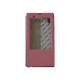 Pochette pour Sony Xperia T3 simili-cuir rose clair fenêtre + film protection écran offert