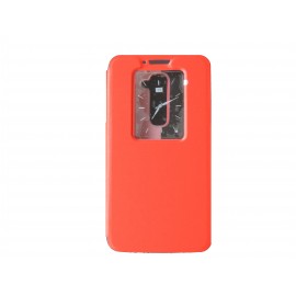 Pochette pour LG G2 rouge fenêtre + film protection écran offert