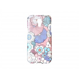 Coque pour Samsung Galaxy S4 Mini / I9190 fleurs bleues + film protection écran offert