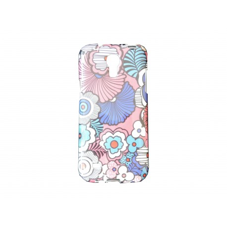 Coque pour Samsung Galaxy S4 Mini / I9190 fleurs bleues + film protection écran offert