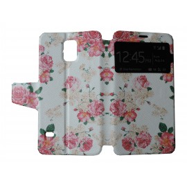 Pochette pour Samsung Galaxy S5 G900 fleurs+ film protection écran