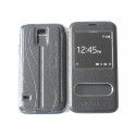 Pochette pour Samsung Galaxy S5 G900 simili-cuir noir+ film protection écran