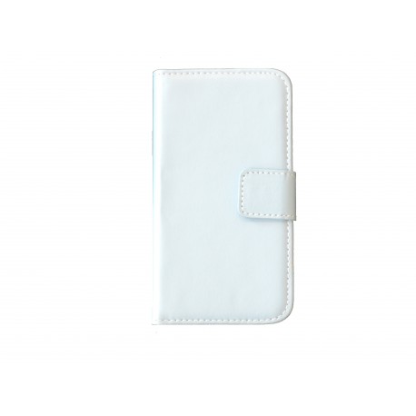 Pochette pour Samsung Galaxy Trend Lite S7390 simili-cuir blanche + film protection écran