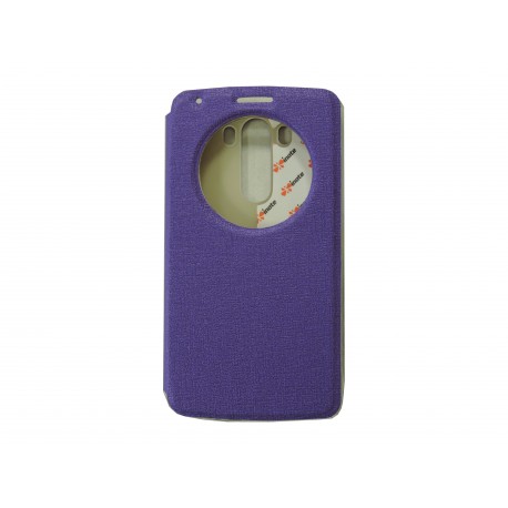 Pochette Inote LG G3 violette + film verre trempé Incassable