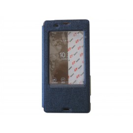 Pochette Inote pour Sony Xperia Z3 bleue nuit + film verre trempé incassable