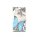 Pochette pour Sony Xperia Z3 papillon bleu + film protection écran