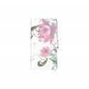 Pochette pour Wiko Highway fleurs roses et grises + film protection écran