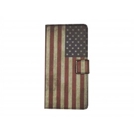 Pochette pour Wiko Highway drapeau USA/Etats-Unis + film protection écran