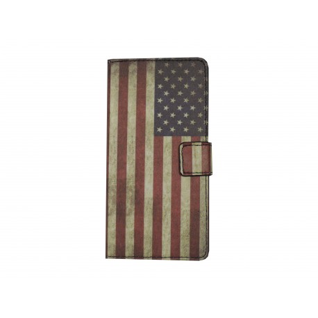 Pochette pour Wiko Highway drapeau USA/Etats-Unis + film protection écran