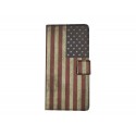 Pochette pour Wiko Highway drapeau USA/Etats-Unis + film protection écran