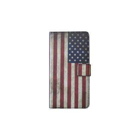 Pochette pour Wiko Wax drapeau Etats-Unis/USA + film protection écran
