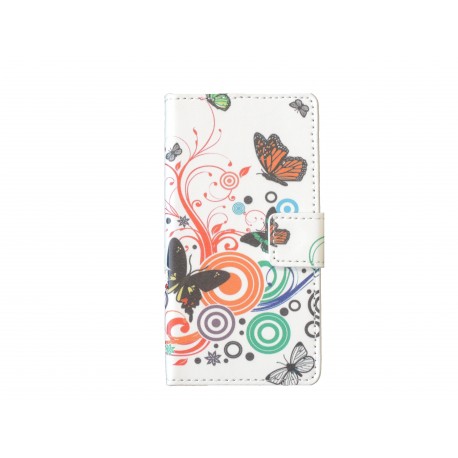 Pochette pour Wiko Getaway papillons multicolores + film protection écran