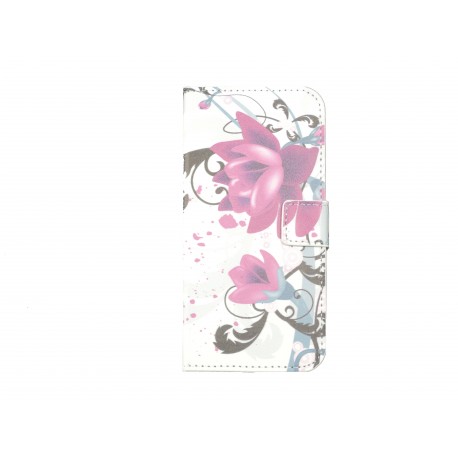 Pochette pour Wiko Barry fleurs roses+ film protection écran