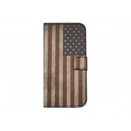 Pochette pour Wiko Barry drapeau Etats-Unis/USA + film protection écran