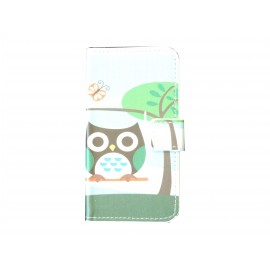 Pochette pour Samsung Galaxy Core Plus G350 hibou noir+ film protection écran offert