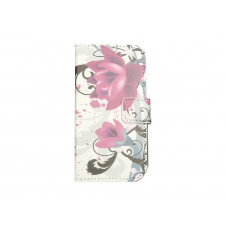 Pochette pour Samsung Galaxy Trend Lite S7390 fleurs roses+ film protection écran