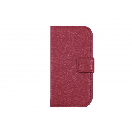 Pochette pour Samsung Galaxy Trend Lite S7390 simili-cuir rose granité+ film protection écran