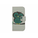 Pochette pour Samsung Galaxy Trend Lite S7390 hibou vert émeraude+ film protection écran