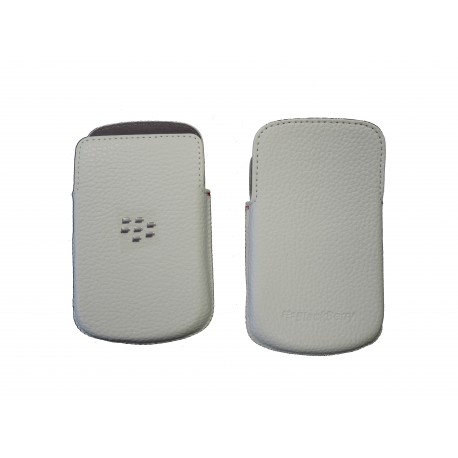 Etui ceinture en cuir blanc Blackberry Q10 + film protection écran