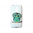 Coque TPU Samsung Galaxy S5 Mini G800 hibou vert + film protection écran offert