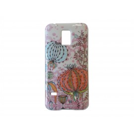 Coque TPU Samsung Galaxy S5 Mini G800 fleurs multicolores + film protection écran offert