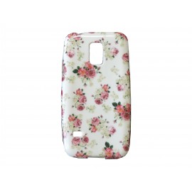 Coque TPU Samsung Galaxy S5 Mini G800 petites fleurs roses + film protection écran offert