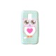 Coque TPU Samsung Galaxy S5 Mini G800 hibou coeur rose + film protection écran offert