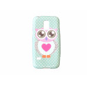 Coque TPU Samsung Galaxy S5 Mini G800 hibou coeur rose + film protection écran offert