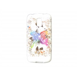 Coque TPU Samsung Galaxy S5 Mini G800 papillon multicolore+ film protection écran offert