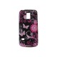 Coque TPU Samsung Galaxy S5 Mini G800 noire papillons roses+ film protection écran offert