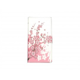 Pochette pour Sony Xperia Z3 compact petites fleurs roses + film protection écran