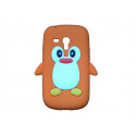 Coque silicone pour Samsung Galaxy S3 Mini/ I8190 pingouin orange + film protection écran offert