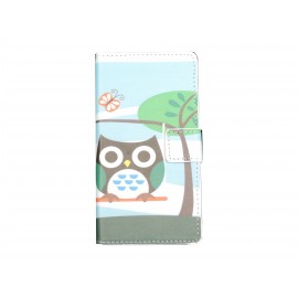 Pochette pour Sony Xperia M2 hibou papillon+ film protection écran offert