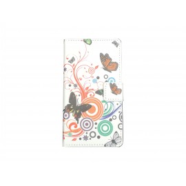 Pochette pour Wiko Darkmoon papillons multicolores+ film protection écran