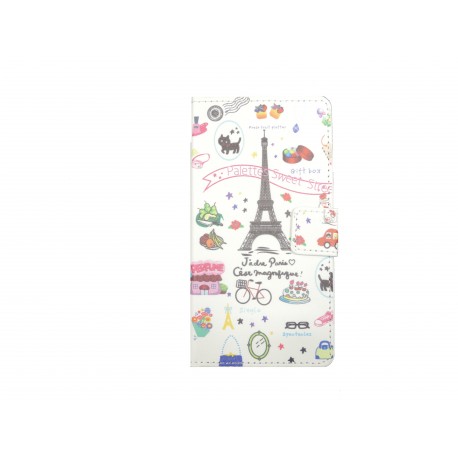 Pochette pour Sony Xperia E3 Tour Eiffel + film protection écran