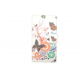 Pochette pour Sony Xperia E3 papillons multicolores+ film protection écran