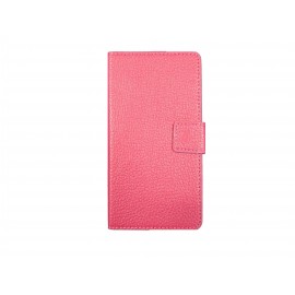 Pochette pour Sony Xperia E3 simili-cuir rose+ film protection écran