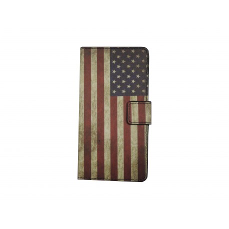 Pochette pour Sony Xperia E3 drapeau USA/Etats-Unis+ film protection écran