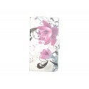 Pochette pour Samsung Galaxy Core 4G fleurs roses + film protection écran offert