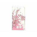 Pochette pour Samsung Galaxy Core 4G petites fleurs roses + film protection écran offert