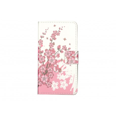 Pochette pour LG L Fino petites fleurs roses + film protection écran offert