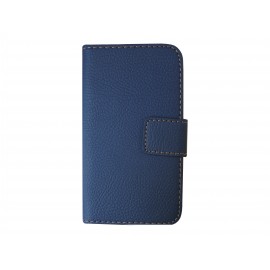 Pochette simili-cuir pour Nokia Lumia 530 bleue + film protection écran