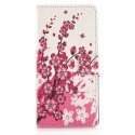 Pochette pour Wiko Highway Signs fleurs roses + film protection écran