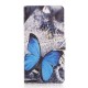 Pochette pour Wiko Goa papillon bleu + film protection écran