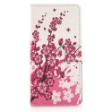 Pochette pour Huawei P7 fleurs roses