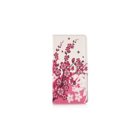 Pochette pour Wiko Ridge Fab 4G petites fleurs roses