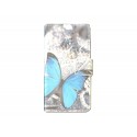 Pochette pour Wiko Lenny 2 papillon bleu