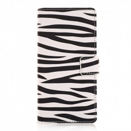 Pochette pour Wiko Sunset 2 zèbre noir et blanc